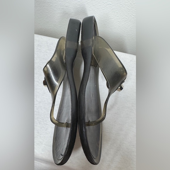 Stuart Weitzman Jelly Thong Tortoiseshell Pattern Brown Black Sandals Size 8 - Picture 7 of 12